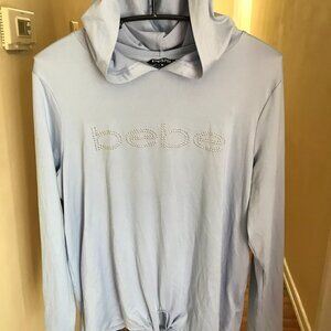 BEBE WOMEN HOODED TOP LONG SLEEVE SZ MEDIUM